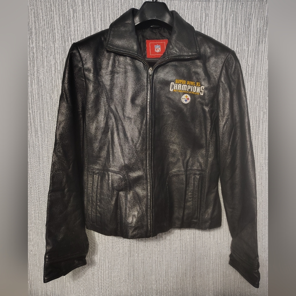 Super Bowl XL Champions Pittsburgh Steelers Leather Jacket